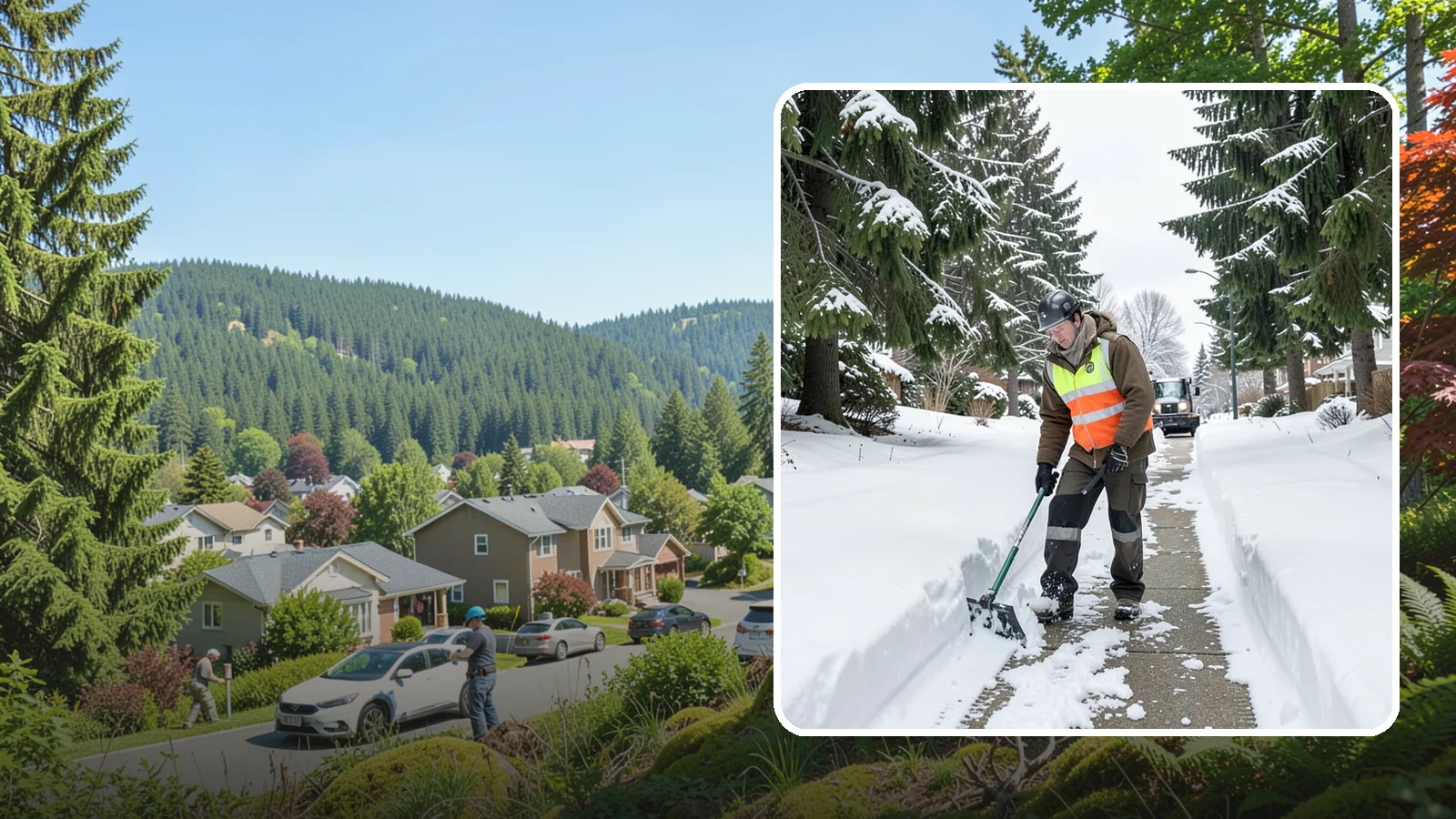 Sidewalk Snow Removal in Index, Snohomish County, WA - We clear the public sidewalk fronting your home so pedestrians pass safely and you stay within city ordinance.