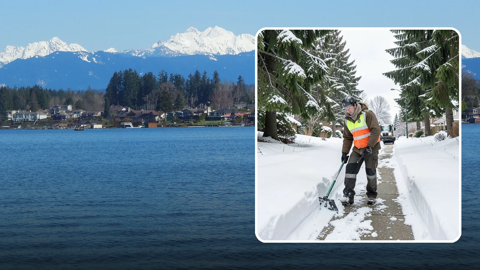 Sidewalk Snow Removal in Lake Stevens, Snohomish County, WA - We clear the public sidewalk fronting your home so pedestrians pass safely and you stay within city ordinance.