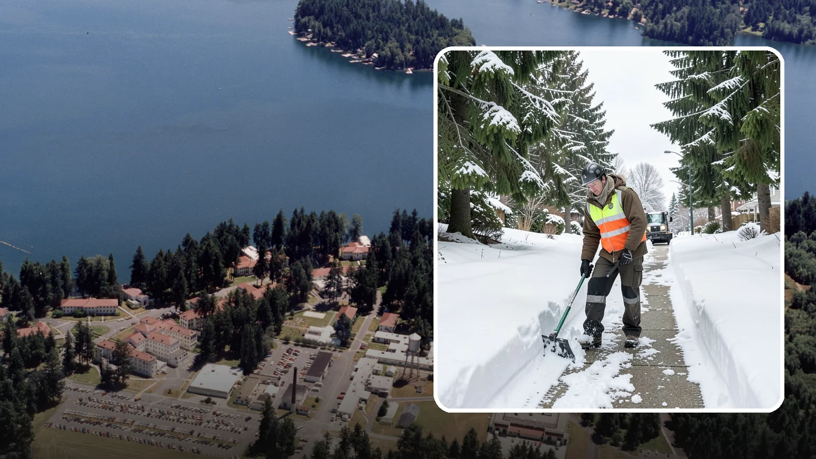 Sidewalk Snow Removal in Lakewood, Pierce County, WA - We clear the public sidewalk fronting your home so pedestrians pass safely and you stay within city ordinance.