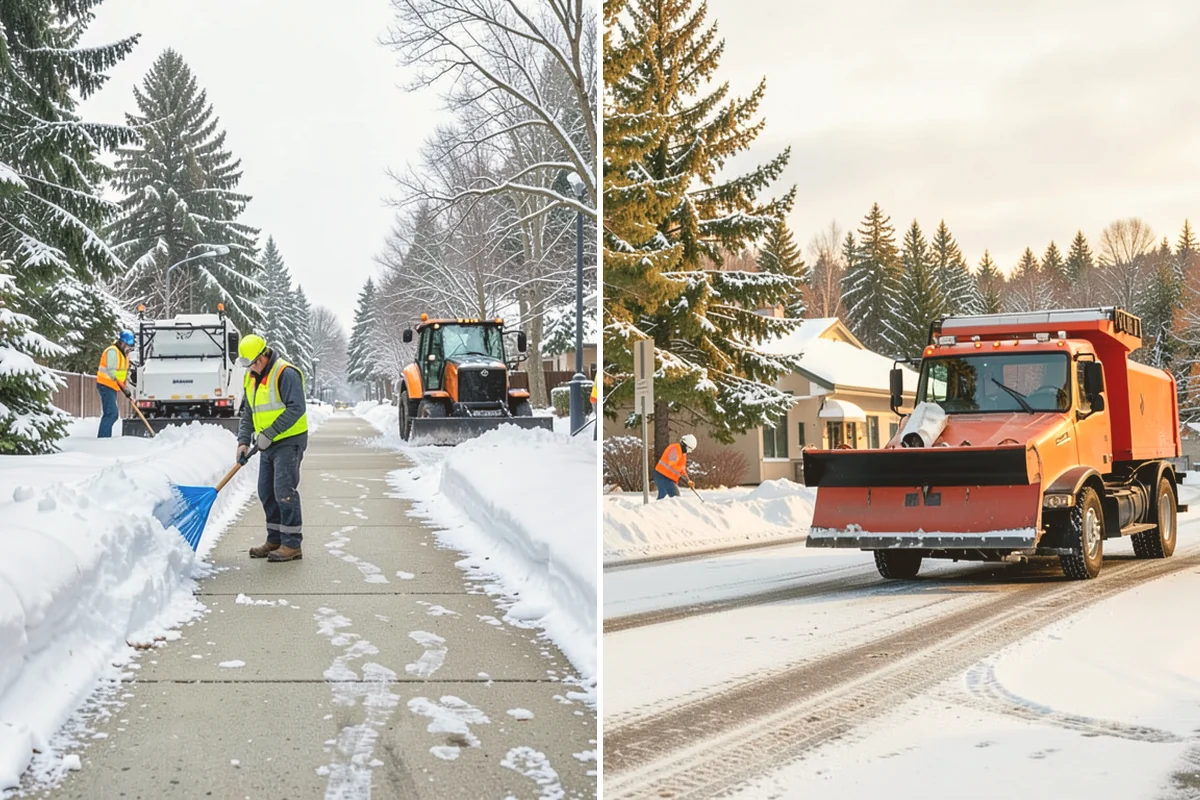 Sidewalk Snow Removal in Langley, Island County, WA - We identify the full length of frontage you are responsible for