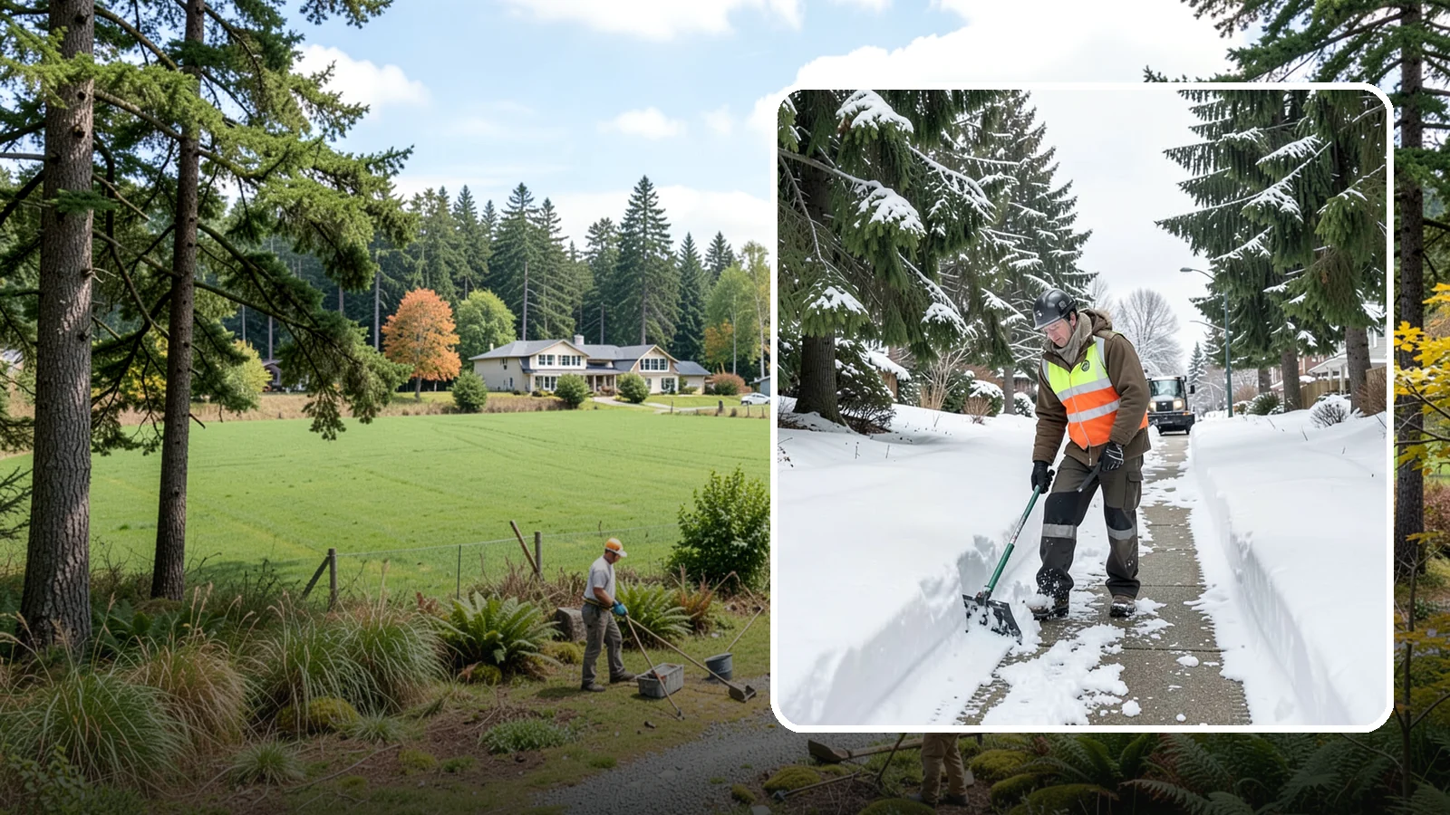 Sidewalk Snow Removal in Lyman, Skagit County, WA - We clear the public sidewalk fronting your home so pedestrians pass safely and you stay within city ordinance.
