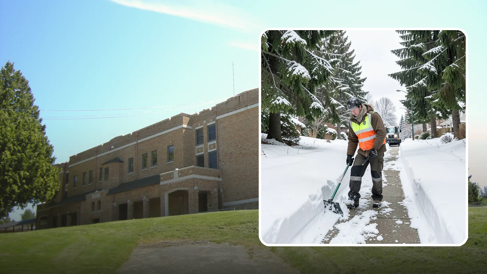 Sidewalk Snow Removal in Maple Valley, King County, WA - We clear the public sidewalk fronting your home so pedestrians pass safely and you stay within city ordinance.