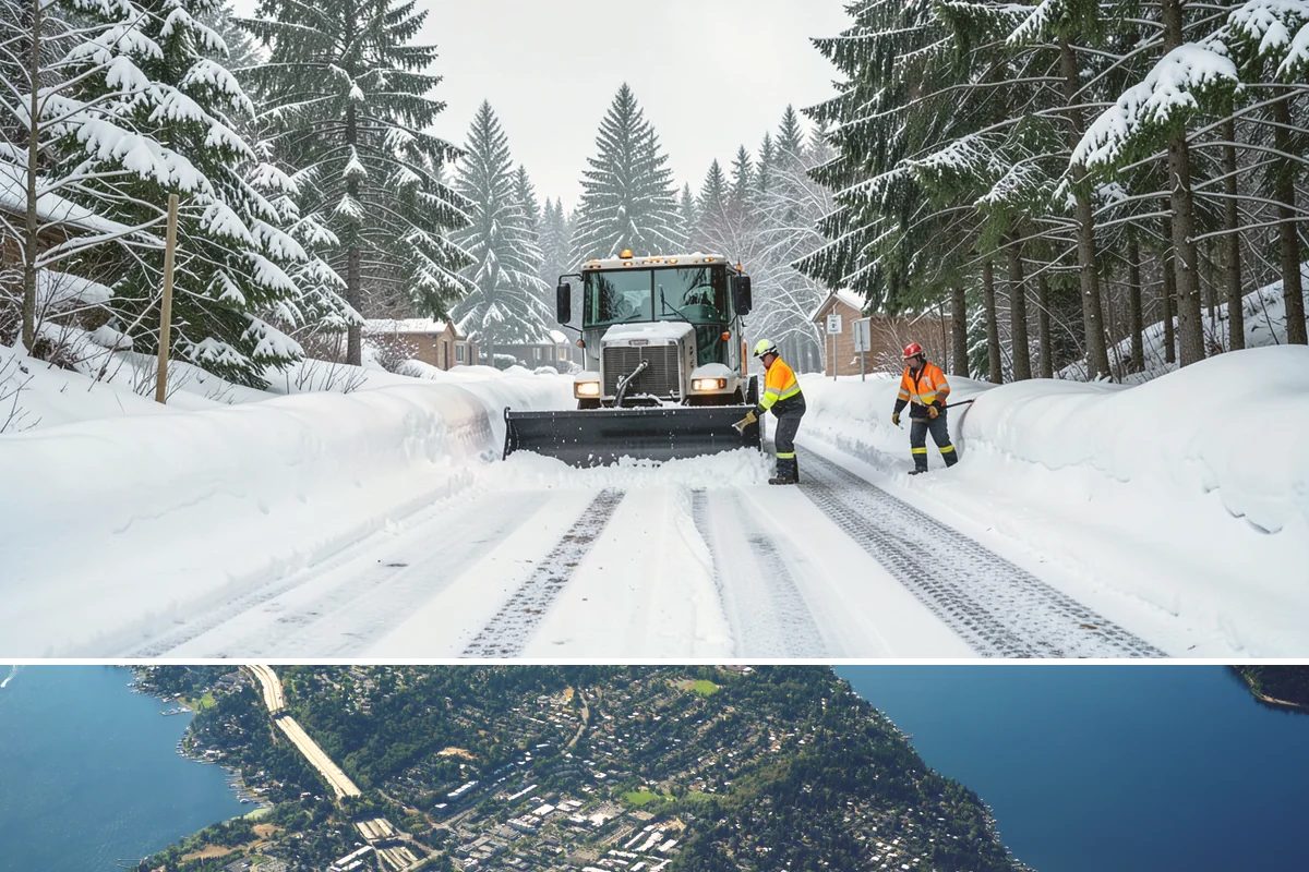 Sidewalk Snow Removal in Mercer Island, King County, WA - Sign up before the holidays so your frontage is covered the moment a lowland freeze triggers your city's clearing deadline.