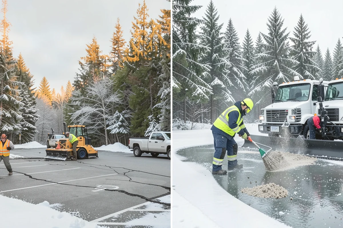 Sidewalk Snow Removal in Mill Creek, Snohomish County, WA - We identify the full length of frontage you are responsible for