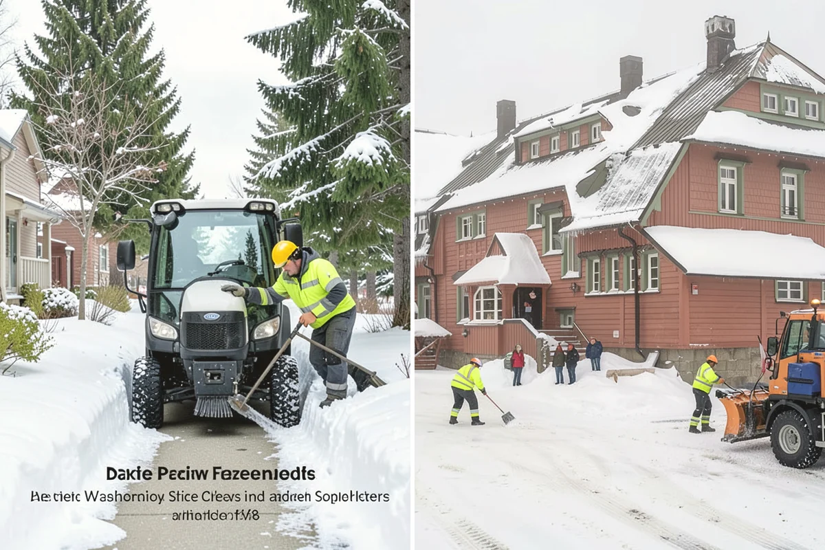 Sidewalk Snow Removal in Monroe, Snohomish County, WA - We identify the full length of frontage you are responsible for