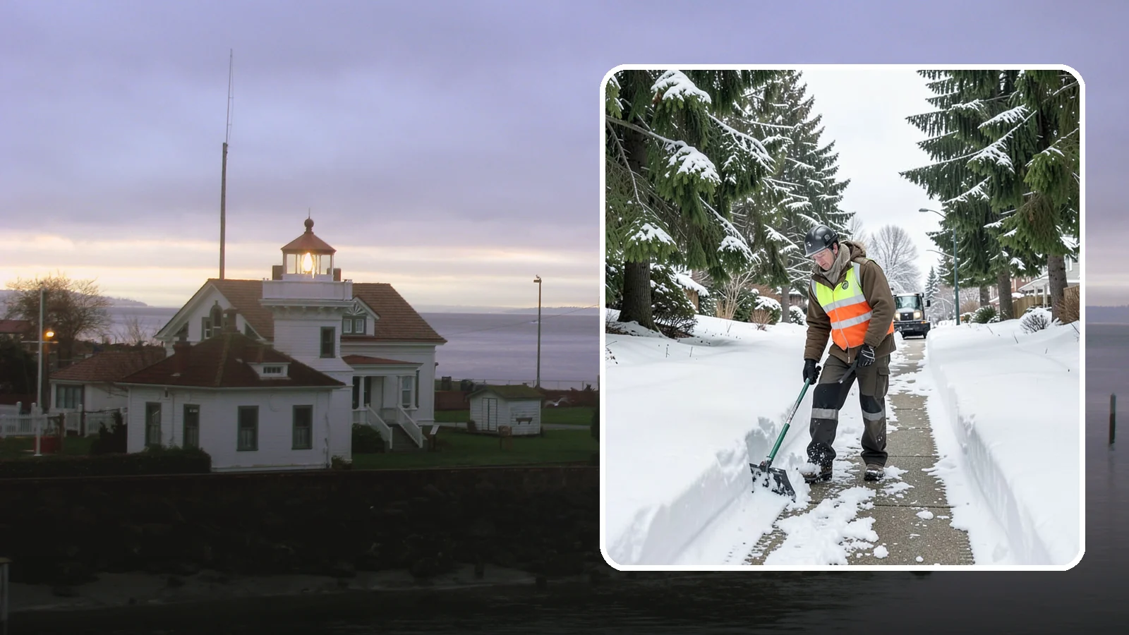 Sidewalk Snow Removal in Mukilteo, Snohomish County, WA - We clear the public sidewalk fronting your home so pedestrians pass safely and you stay within city ordinance.