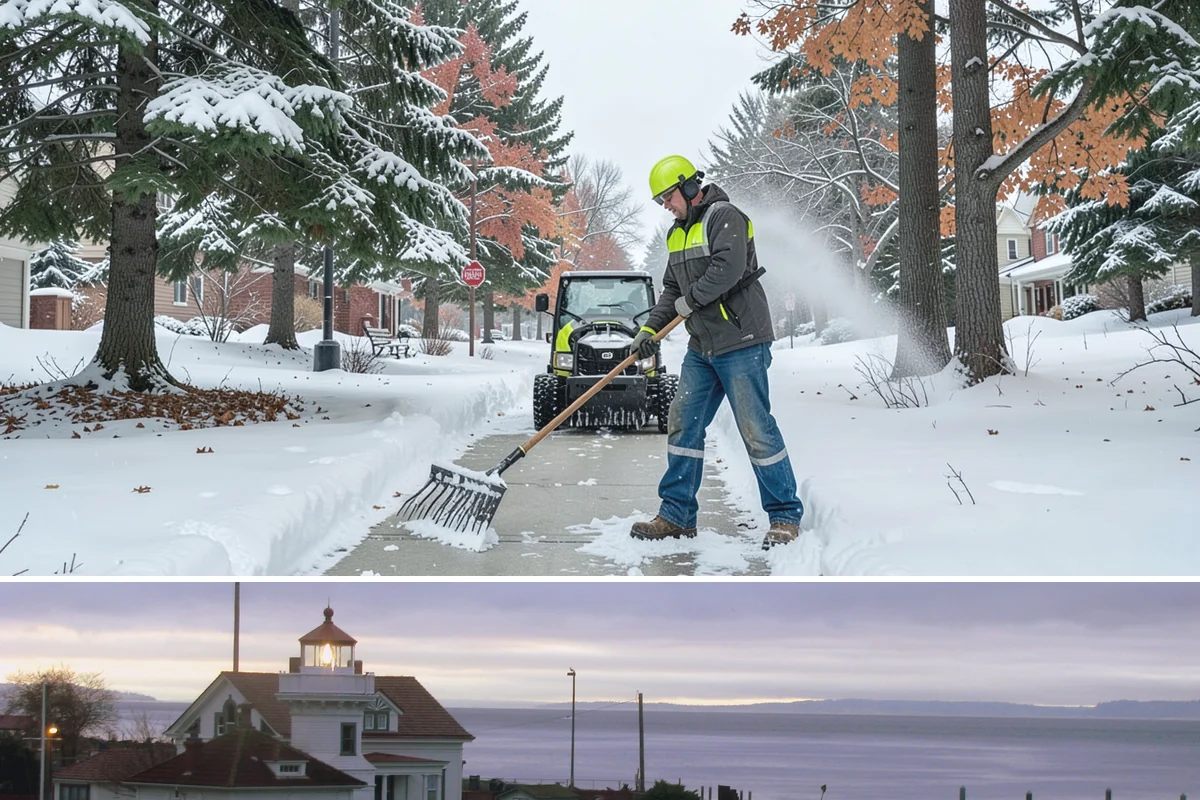 Sidewalk Snow Removal in Mukilteo, Snohomish County, WA - Sign up before the holidays so your frontage is covered the moment a lowland freeze triggers your city's clearing deadline.