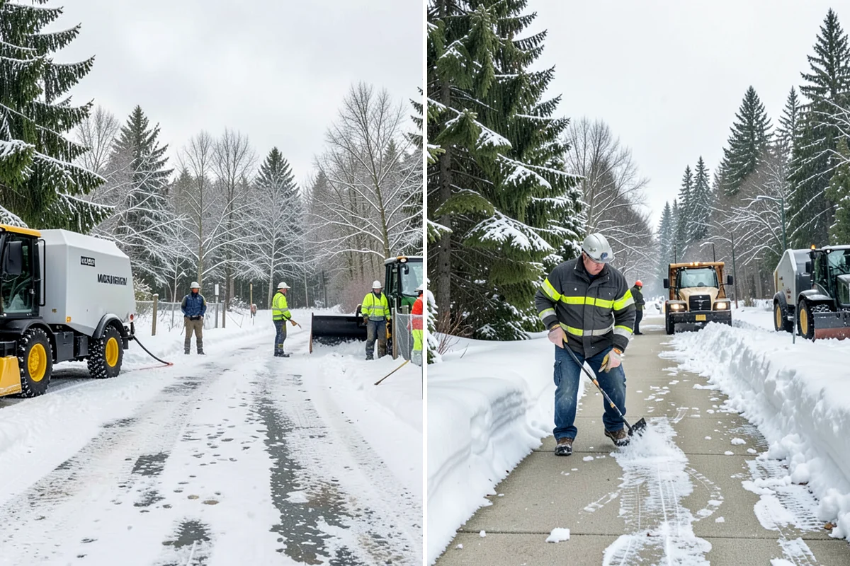 Sidewalk Snow Removal in Normandy Park, King County, WA - We identify the full length of frontage you are responsible for