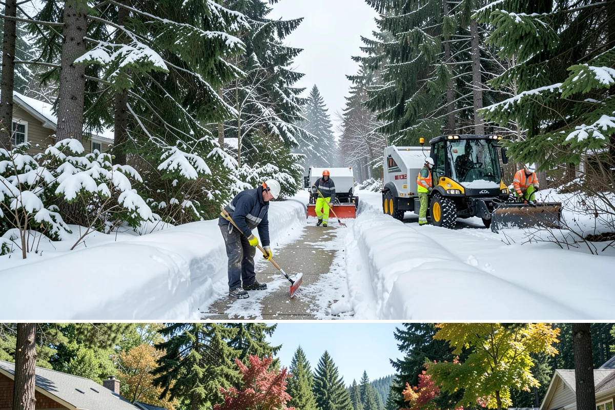 Sidewalk Snow Removal in Orting, Pierce County, WA - Sign up before the holidays so your frontage is covered the moment a lowland freeze triggers your city's clearing deadline.