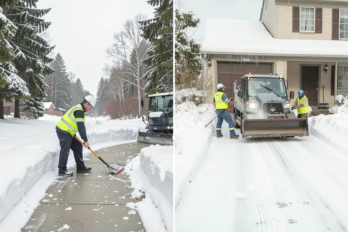 Sidewalk Snow Removal in Ruston, Pierce County, WA - We identify the full length of frontage you are responsible for