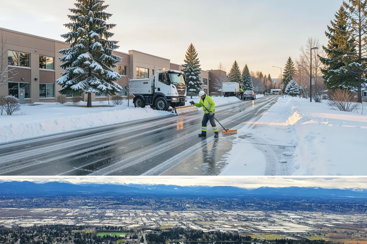 Sidewalk Snow Removal in SeaTac, King County, WA - Sign up before the holidays so your frontage is covered the moment a lowland freeze triggers your city's clearing deadline.
