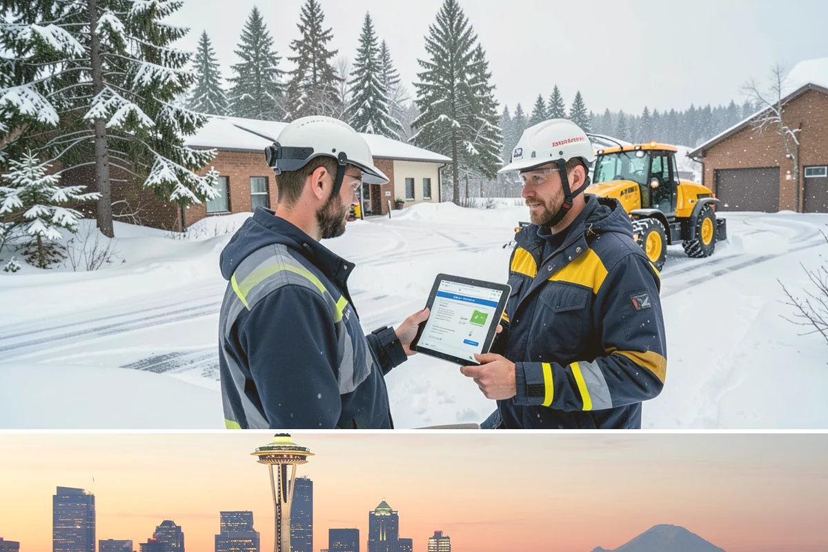 Sidewalk Snow Removal in Seattle, King County, WA - Sign up before the holidays so your frontage is covered the moment a lowland freeze triggers your city's clearing deadline.