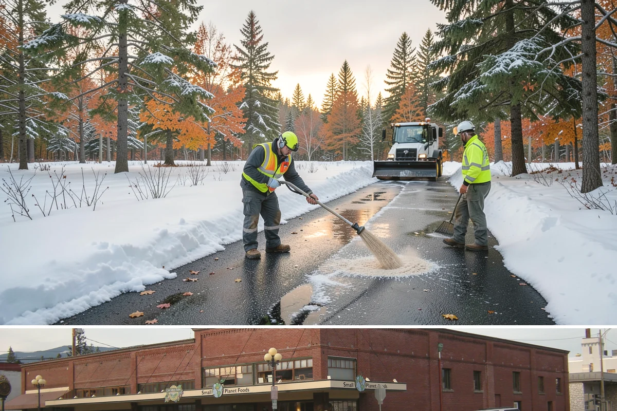 Sidewalk Snow Removal in Sedro-Woolley, Skagit County, WA - Sign up before the holidays so your frontage is covered the moment a lowland freeze triggers your city's clearing deadline.