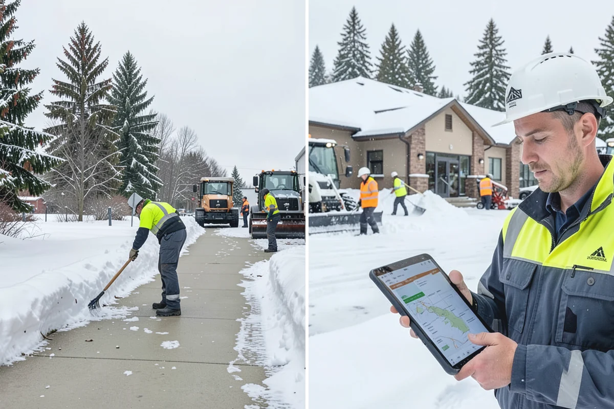 Sidewalk Snow Removal in South Prairie, Pierce County, WA - We identify the full length of frontage you are responsible for