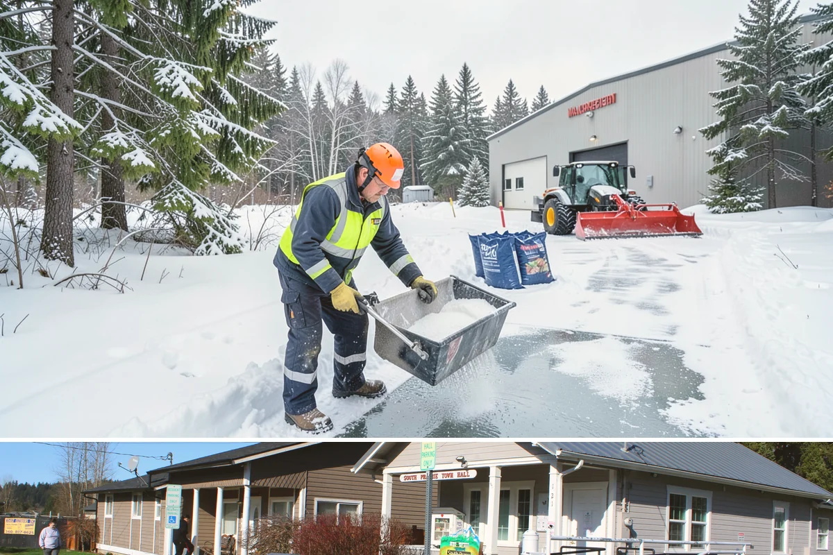 Sidewalk Snow Removal in South Prairie, Pierce County, WA - Sign up before the holidays so your frontage is covered the moment a lowland freeze triggers your city's clearing deadline.