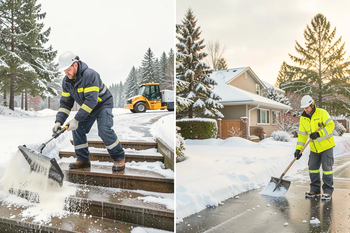 Sidewalk Snow Removal in Stanwood, Snohomish County, WA - We identify the full length of frontage you are responsible for