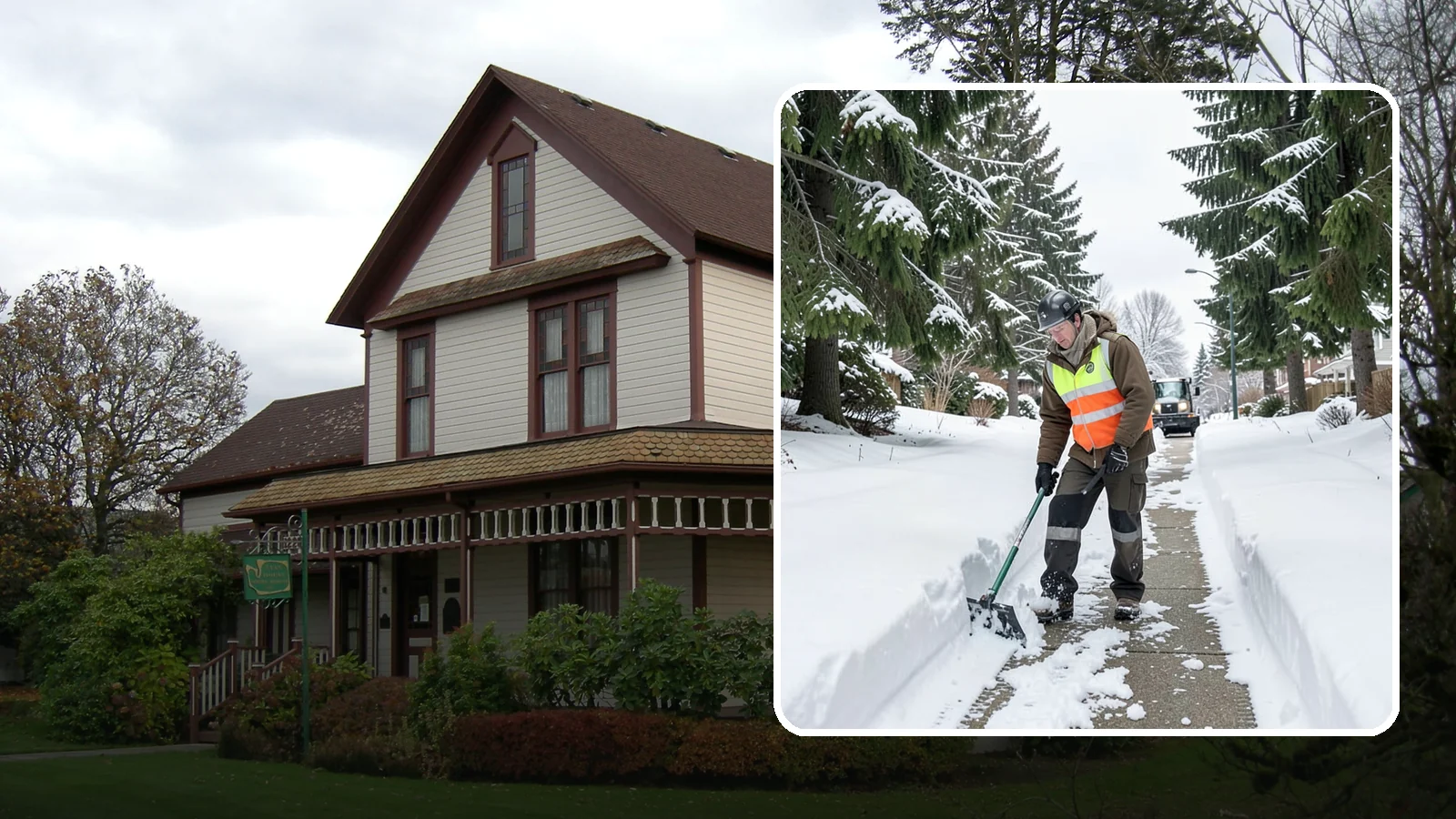 Sidewalk Snow Removal in Sumner, Pierce County, WA - We clear the public sidewalk fronting your home so pedestrians pass safely and you stay within city ordinance.