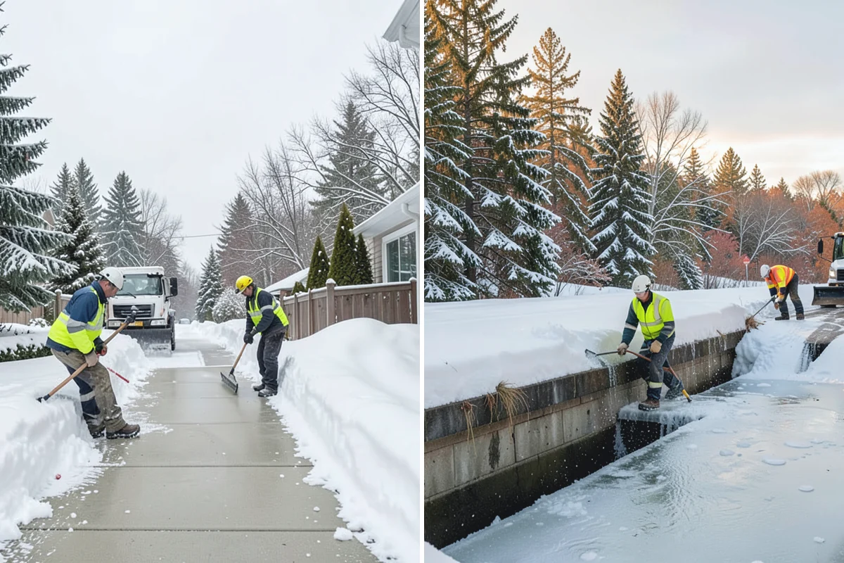 Sidewalk Snow Removal in Sumner, Pierce County, WA - We identify the full length of frontage you are responsible for