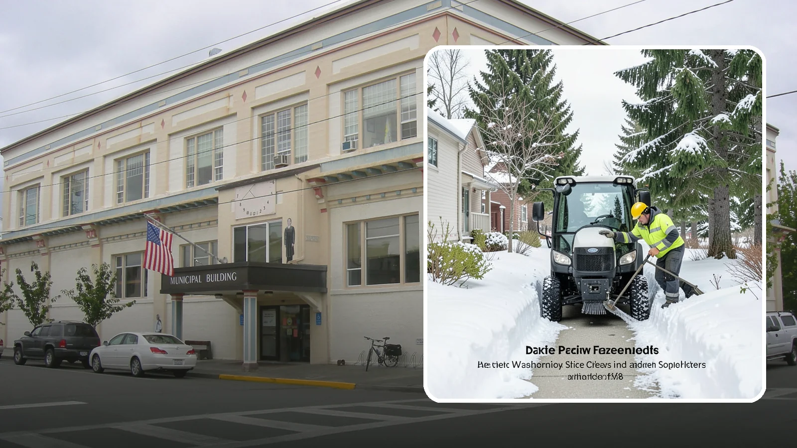 Sidewalk Tractor Service in Anacortes, Skagit County, WA - Our compact sidewalk tractors clear and treat walkways too narrow for trucks in a single efficient pass.