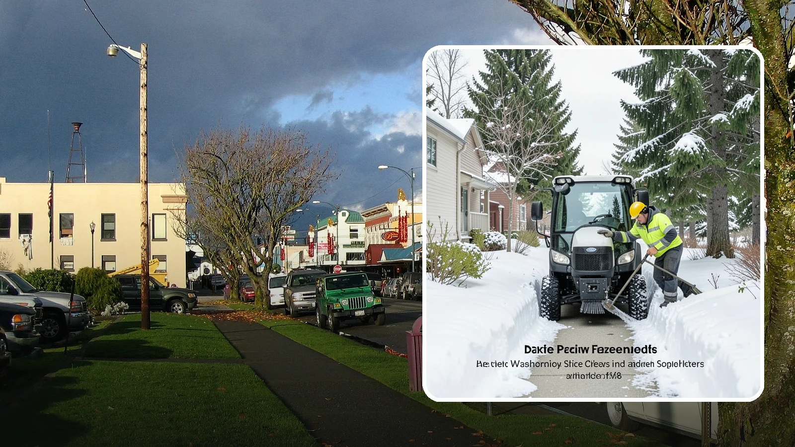 Sidewalk Tractor Service in Arlington, Snohomish County, WA - Our compact sidewalk tractors clear and treat walkways too narrow for trucks in a single efficient pass.