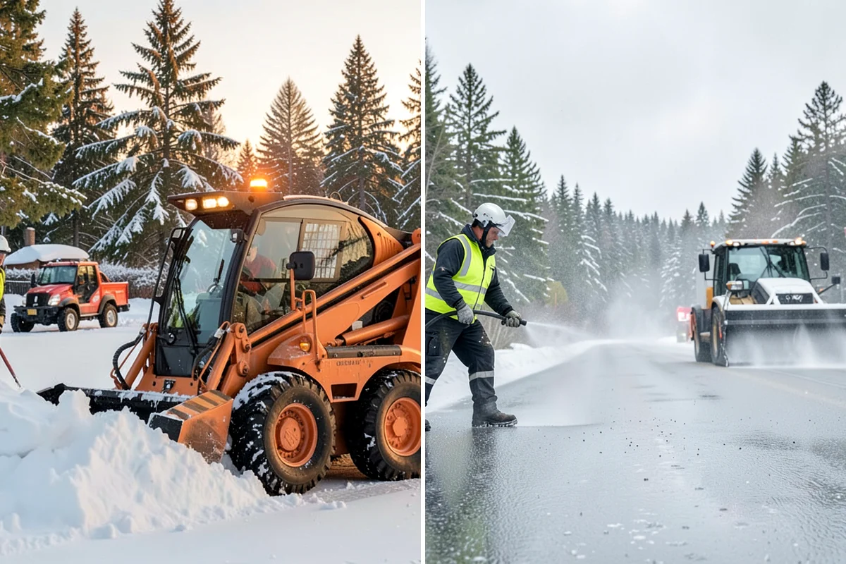 Sidewalk Tractor Service in Arlington, Snohomish County, WA - Deploy the sidewalk tractor with plow or brush and spreader