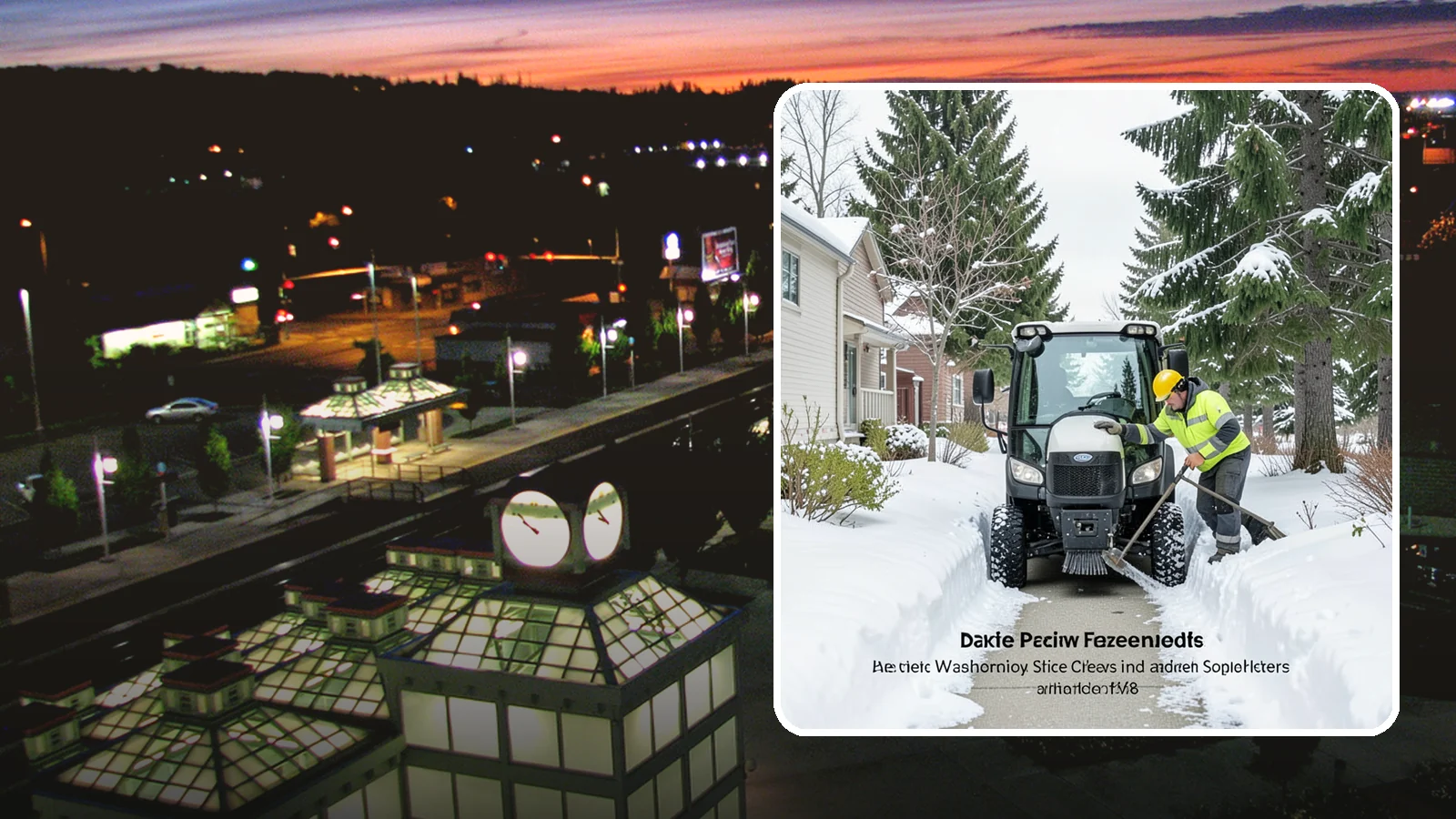 Sidewalk Tractor Service in Auburn, King County, WA - Our compact sidewalk tractors clear and treat walkways too narrow for trucks in a single efficient pass.