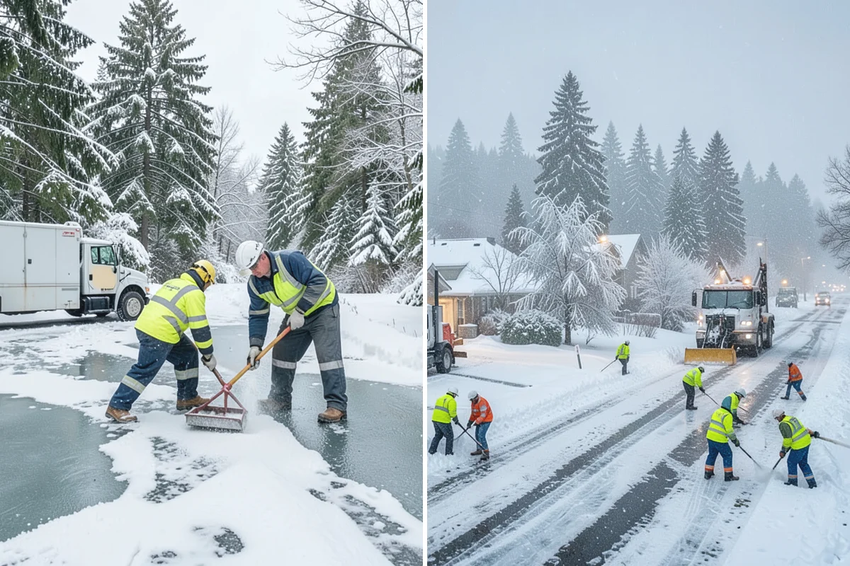 Sidewalk Tractor Service in Bonney Lake, Pierce County, WA - Deploy the sidewalk tractor with plow or brush and spreader