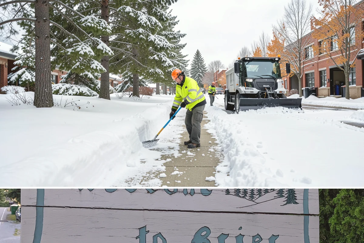 Sidewalk Tractor Service in Brier, Snohomish County, WA - Sidewalk tractor service runs throughout the snow and ice season from late November through February on pedestrian-heavy sites.
