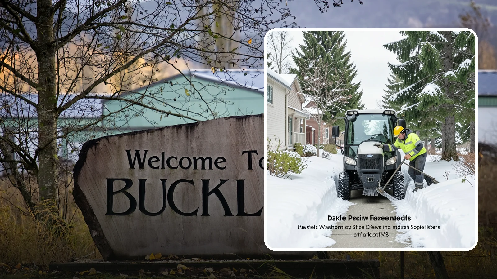 Sidewalk Tractor Service in Buckley, Pierce County, WA - Our compact sidewalk tractors clear and treat walkways too narrow for trucks in a single efficient pass.