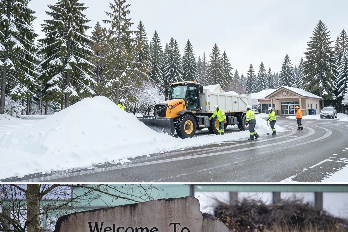 Sidewalk Tractor Service in Buckley, Pierce County, WA - Sidewalk tractor service runs throughout the snow and ice season from late November through February on pedestrian-heavy sites.