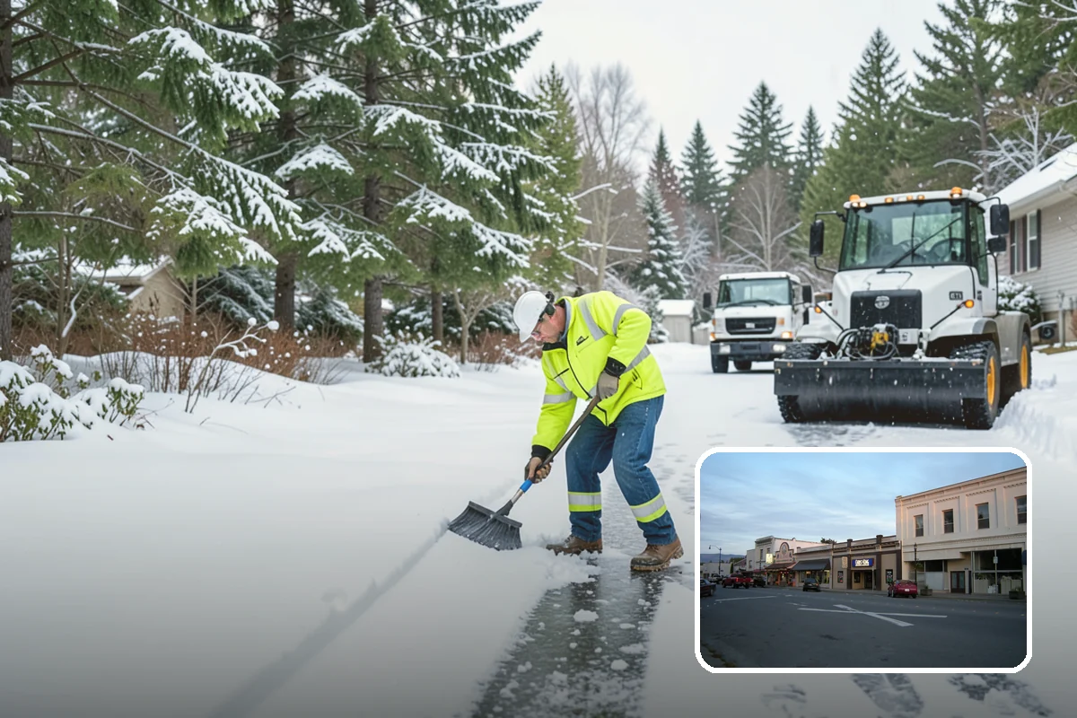 Sidewalk Tractor Service in Burlington, Skagit County, WA - Clearing of narrow walks and paths trucks cannot reach