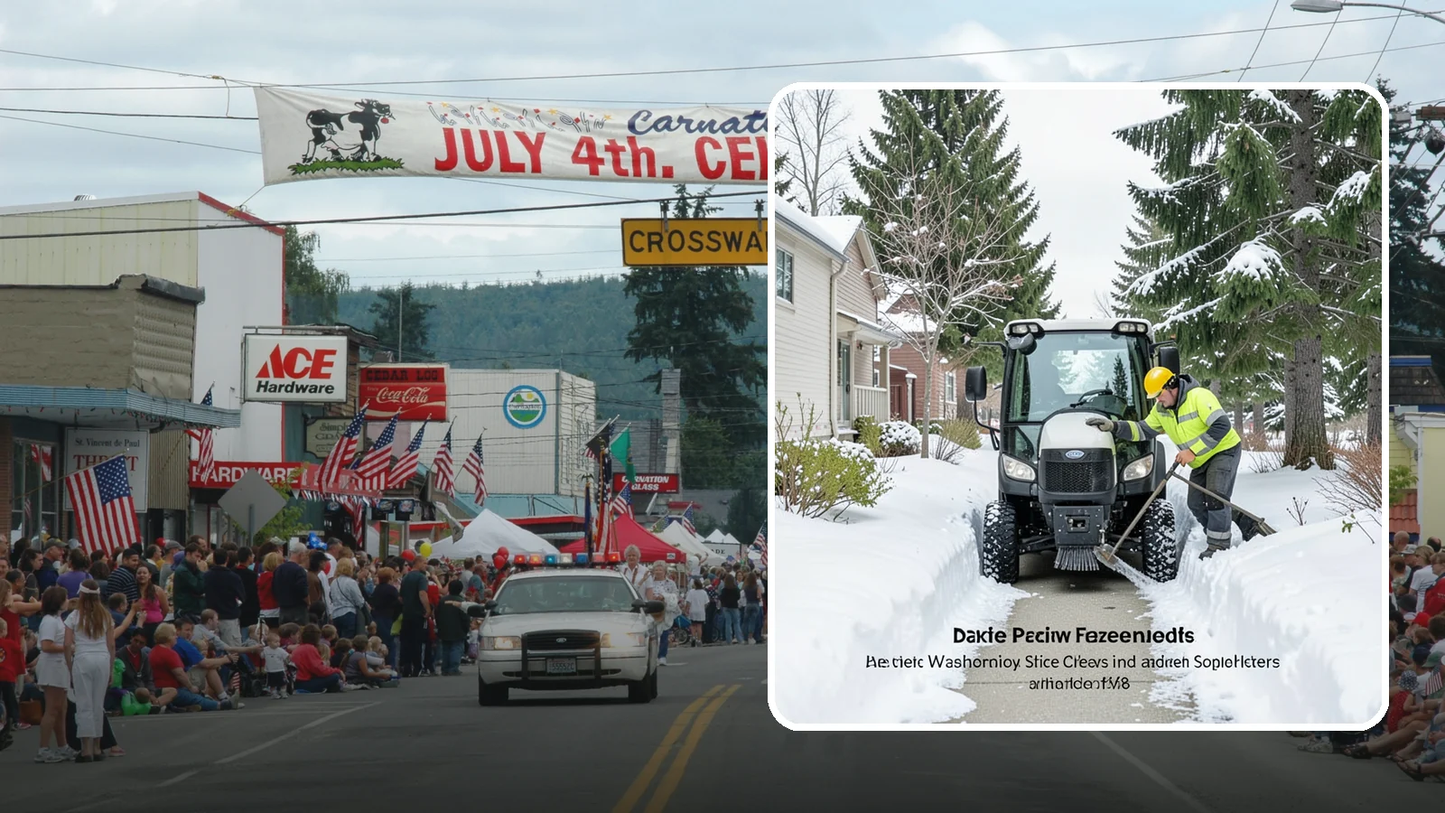 Sidewalk Tractor Service in Carnation, King County, WA - Our compact sidewalk tractors clear and treat walkways too narrow for trucks in a single efficient pass.