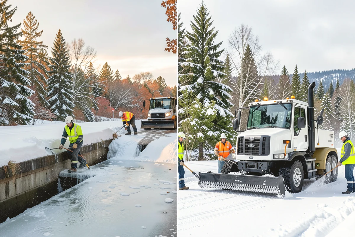 Sidewalk Tractor Service in Carnation, King County, WA - Deploy the sidewalk tractor with plow or brush and spreader