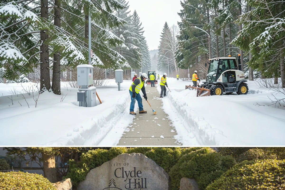 Sidewalk Tractor Service in Clyde Hill, King County, WA - Sidewalk tractor service runs throughout the snow and ice season from late November through February on pedestrian-heavy sites.