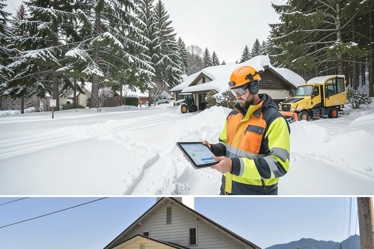 Sidewalk Tractor Service in Concrete, Skagit County, WA - Sidewalk tractor service runs throughout the snow and ice season from late November through February on pedestrian-heavy sites.