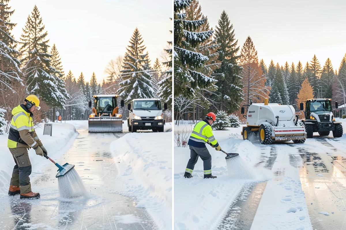 Sidewalk Tractor Service in Coupeville, Island County, WA - Deploy the sidewalk tractor with plow or brush and spreader