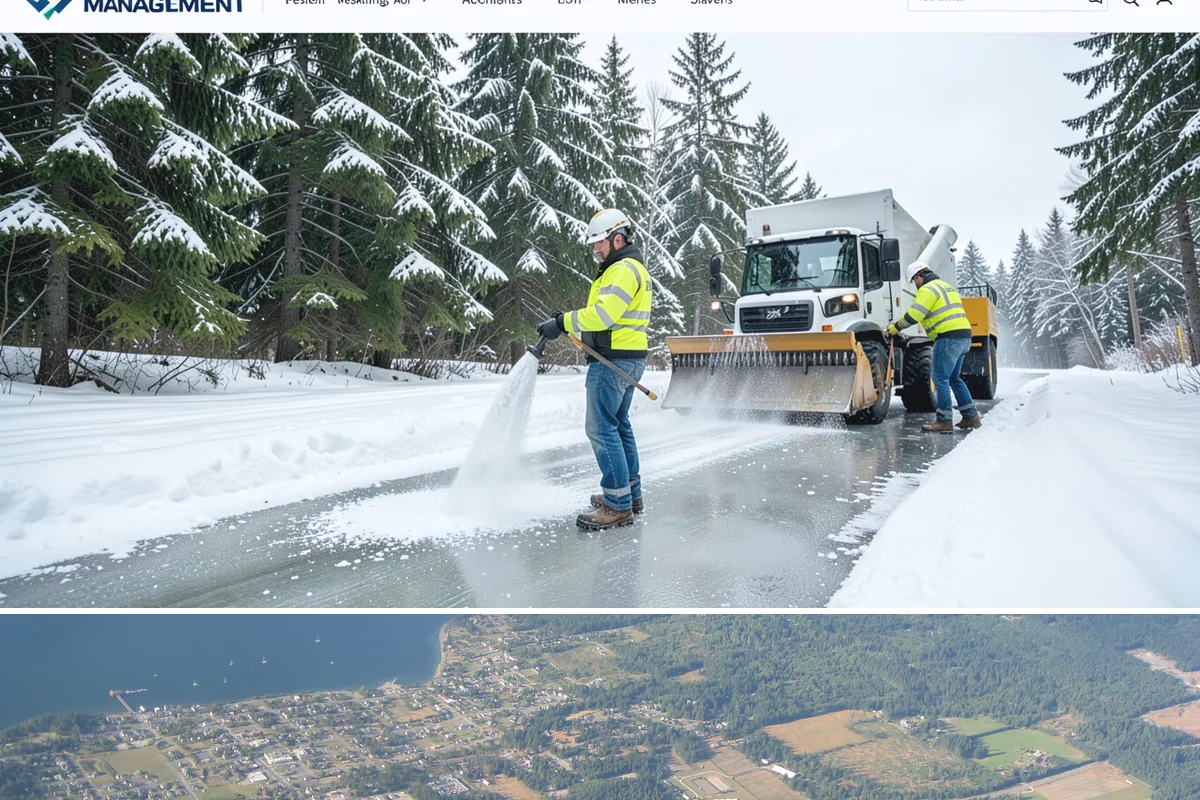 Sidewalk Tractor Service in Coupeville, Island County, WA - Sidewalk tractor service runs throughout the snow and ice season from late November through February on pedestrian-heavy sites.