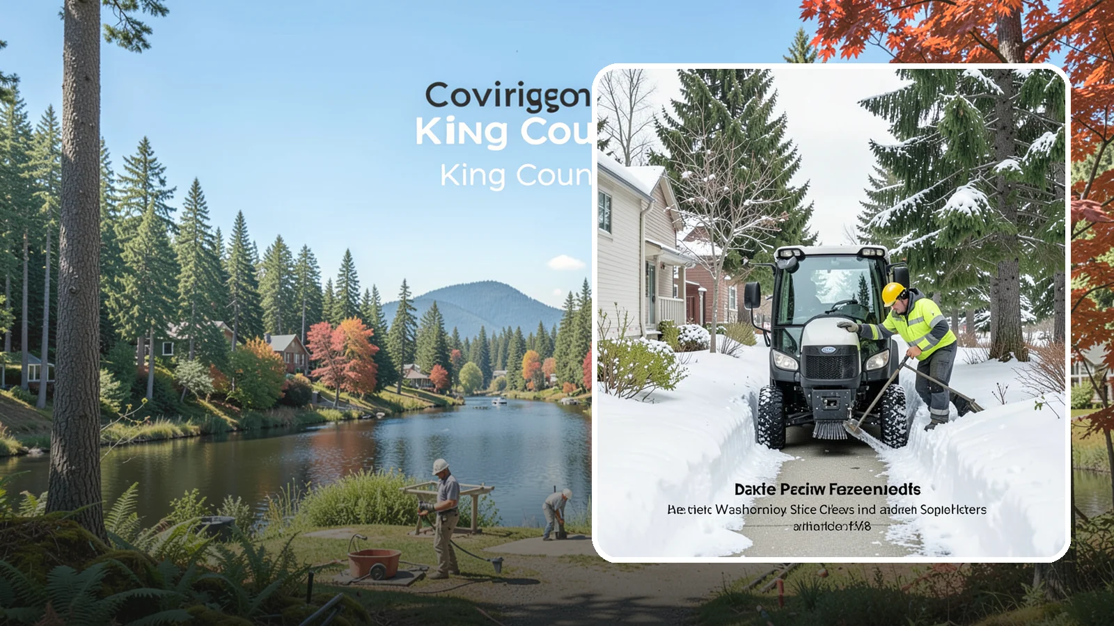 Sidewalk Tractor Service in Covington, King County, WA - Our compact sidewalk tractors clear and treat walkways too narrow for trucks in a single efficient pass.