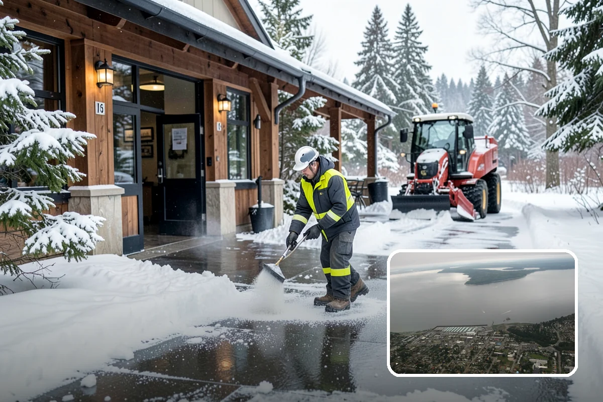 Sidewalk Tractor Service in Des Moines, King County, WA - Clearing of narrow walks and paths trucks cannot reach