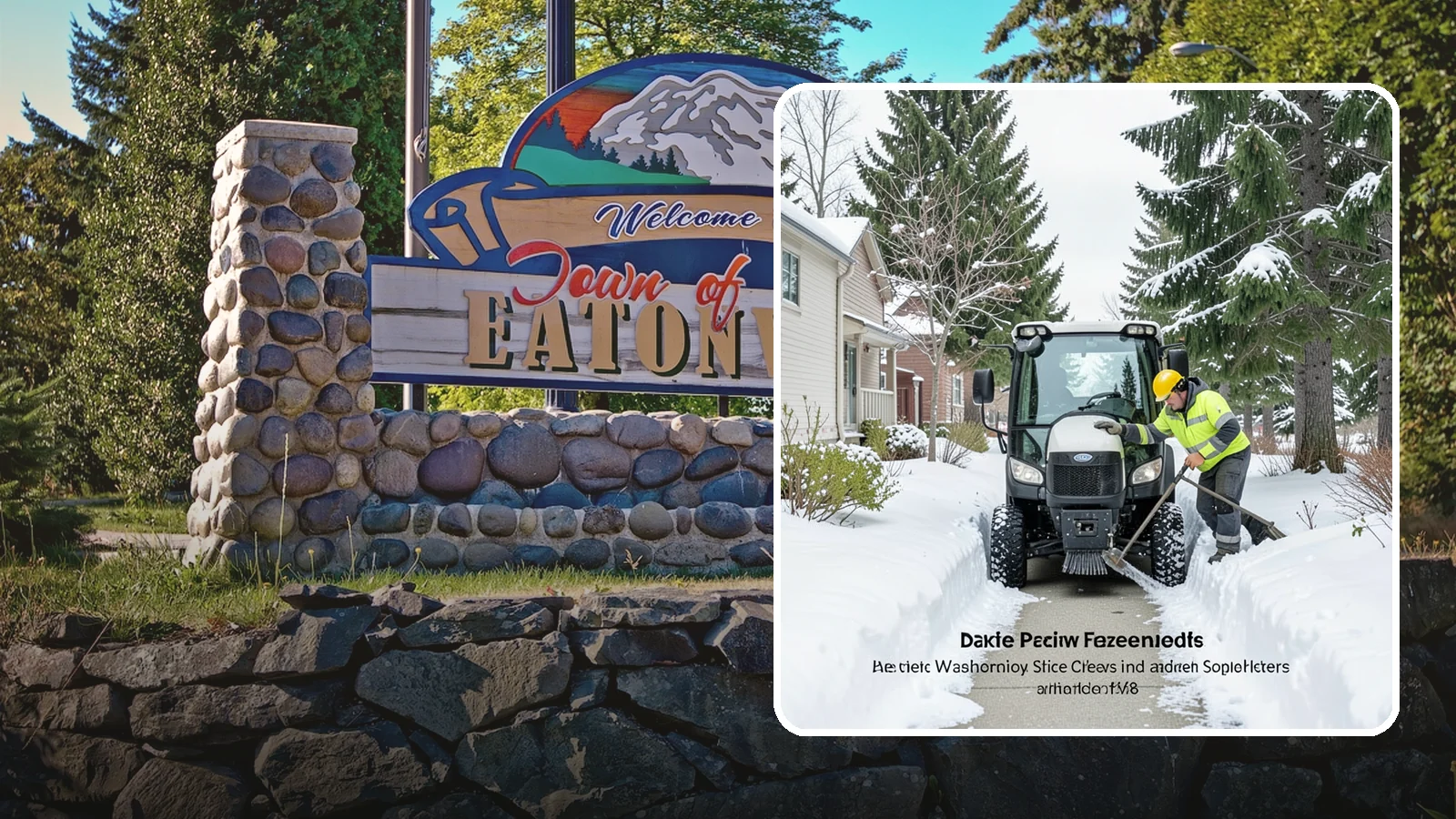 Sidewalk Tractor Service in Eatonville, Pierce County, WA - Our compact sidewalk tractors clear and treat walkways too narrow for trucks in a single efficient pass.