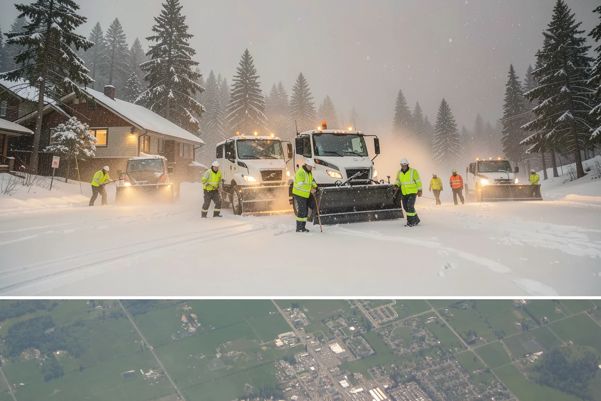 Sidewalk Tractor Service in Enumclaw, King County, WA - Sidewalk tractor service runs throughout the snow and ice season from late November through February on pedestrian-heavy sites.