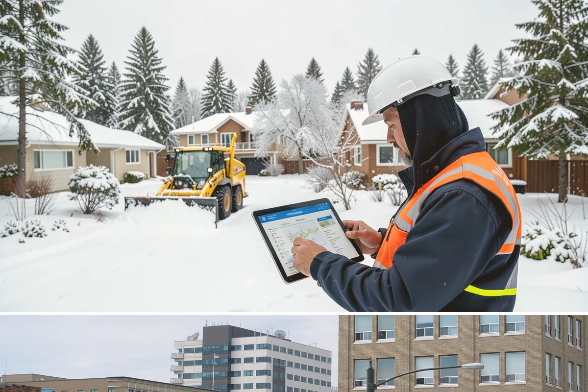 Sidewalk Tractor Service in Everett, Snohomish County, WA - Sidewalk tractor service runs throughout the snow and ice season from late November through February on pedestrian-heavy sites.