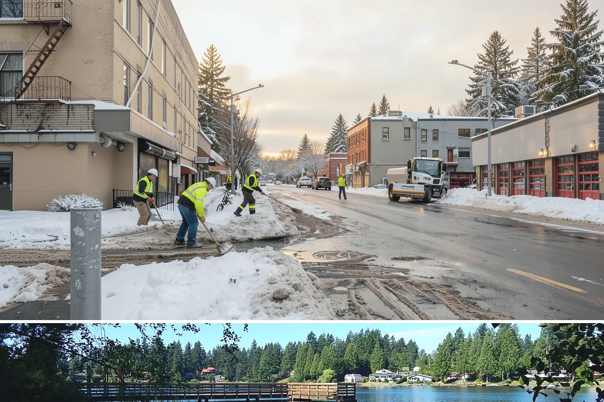 Sidewalk Tractor Service in Federal Way, King County, WA - Sidewalk tractor service runs throughout the snow and ice season from late November through February on pedestrian-heavy sites.