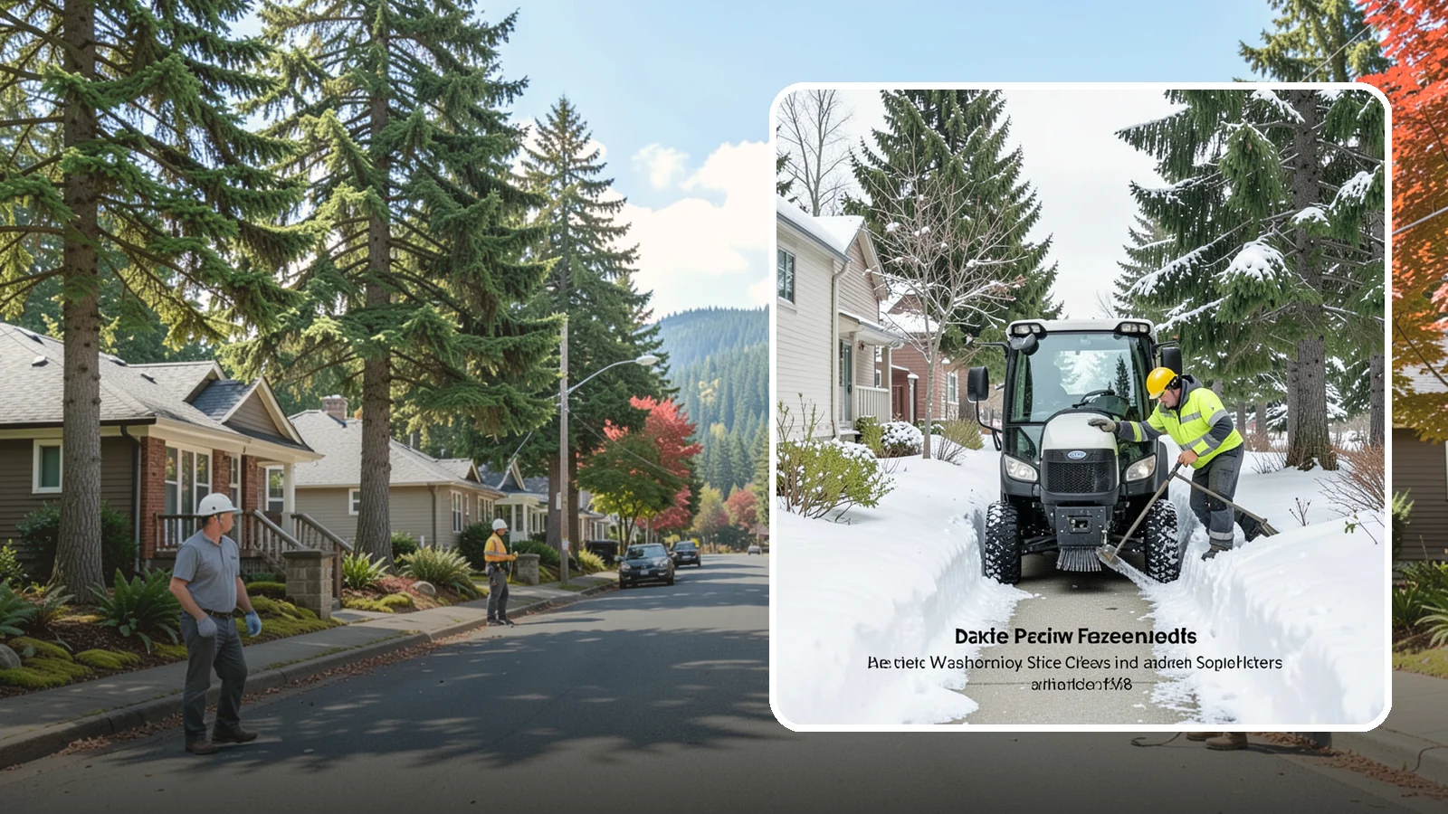 Sidewalk Tractor Service in Hunts Point, King County, WA - Our compact sidewalk tractors clear and treat walkways too narrow for trucks in a single efficient pass.