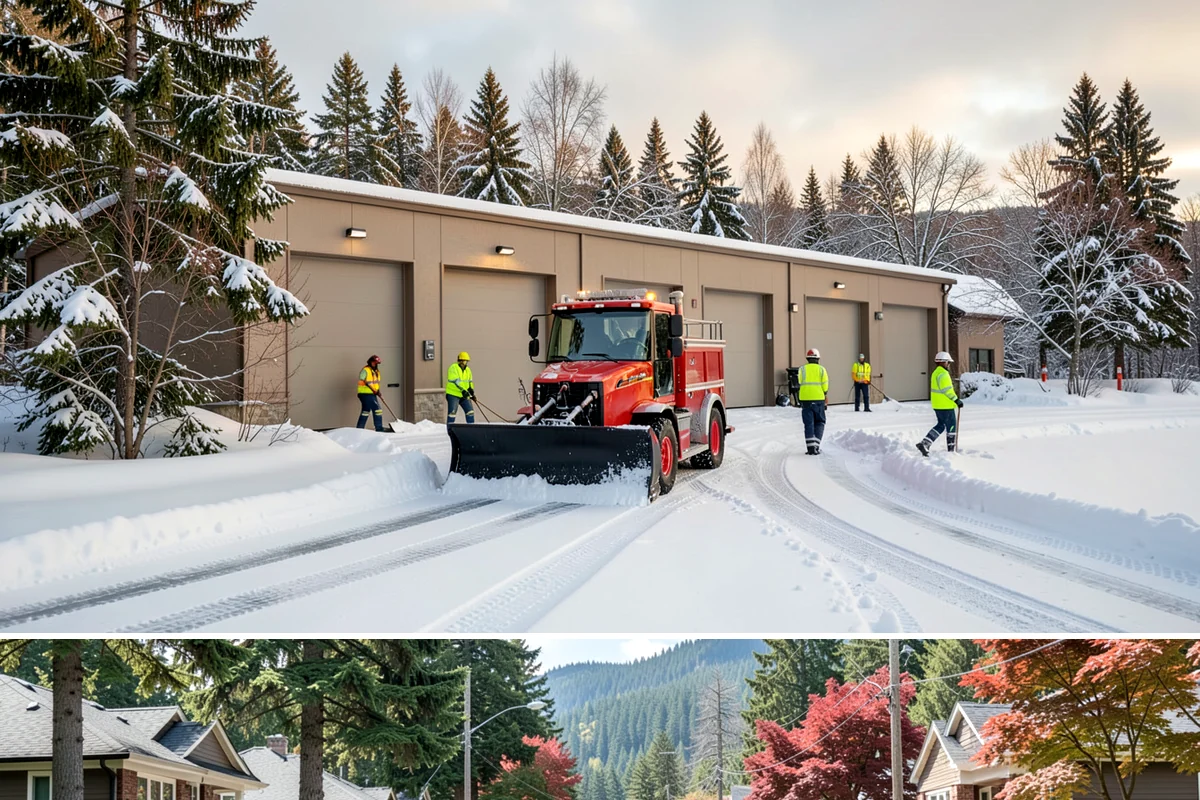 Sidewalk Tractor Service in Hunts Point, King County, WA - Sidewalk tractor service runs throughout the snow and ice season from late November through February on pedestrian-heavy sites.