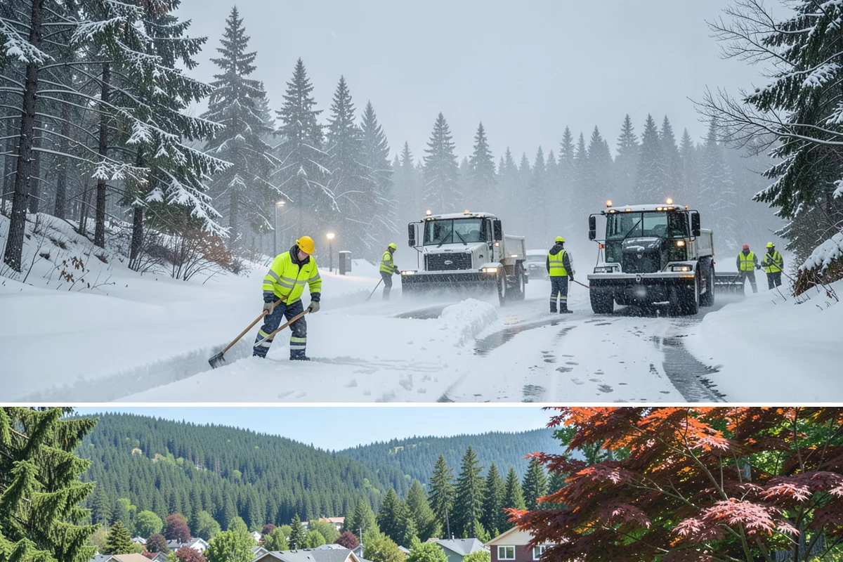 Sidewalk Tractor Service in Index, Snohomish County, WA - Sidewalk tractor service runs throughout the snow and ice season from late November through February on pedestrian-heavy sites.
