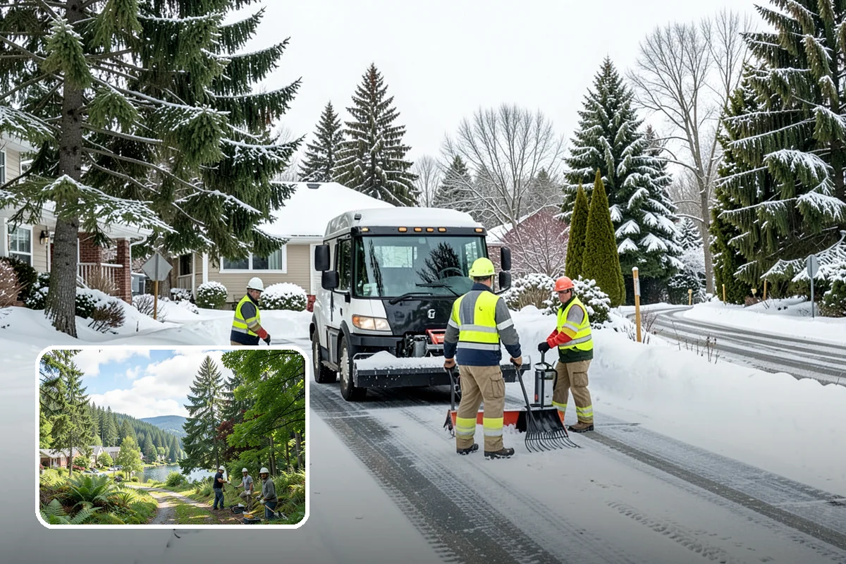 Sidewalk Tractor Service in Lake Forest Park, King County, WA - Clearing of narrow walks and paths trucks cannot reach