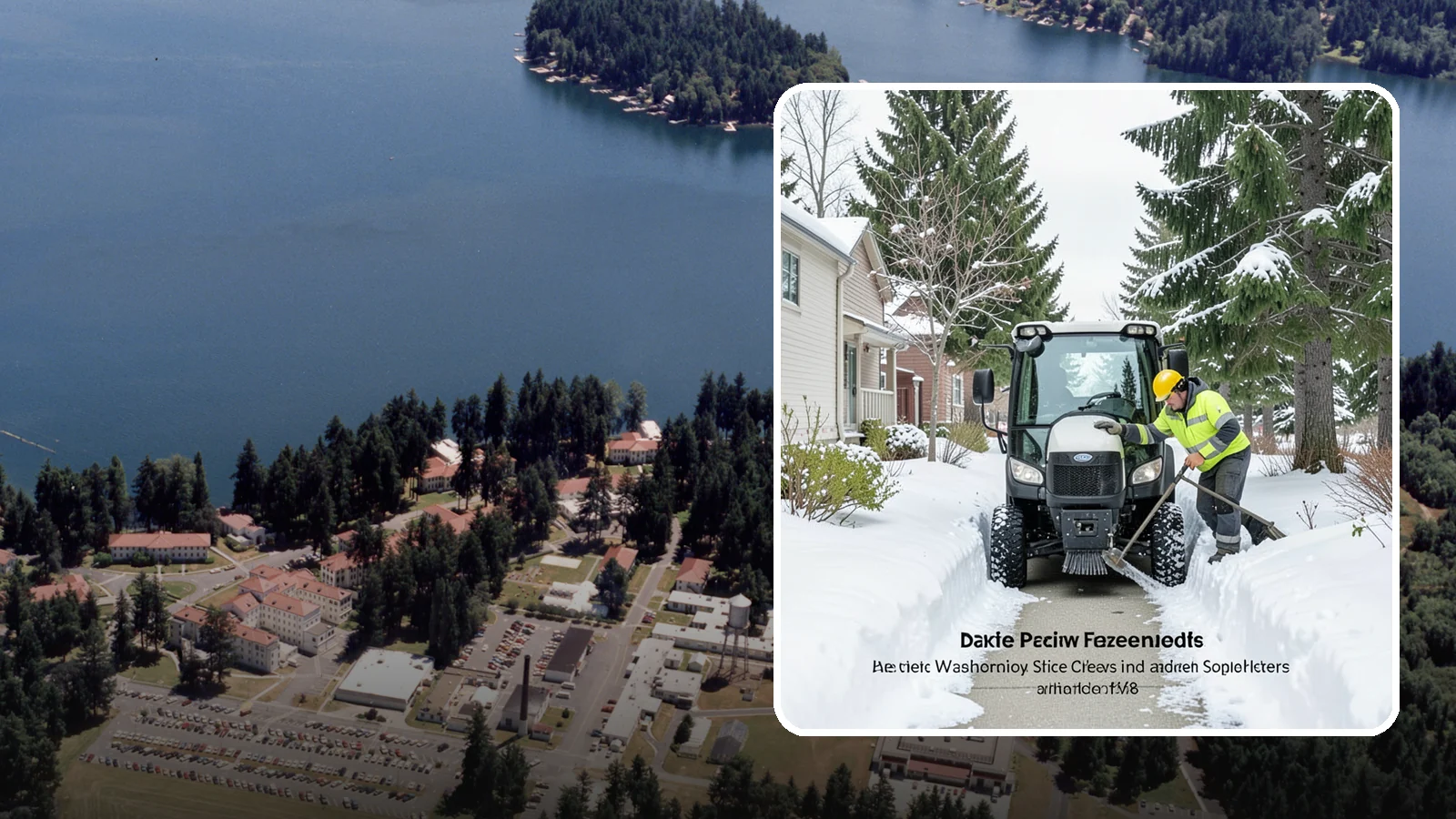 Sidewalk Tractor Service in Lakewood, Pierce County, WA - Our compact sidewalk tractors clear and treat walkways too narrow for trucks in a single efficient pass.