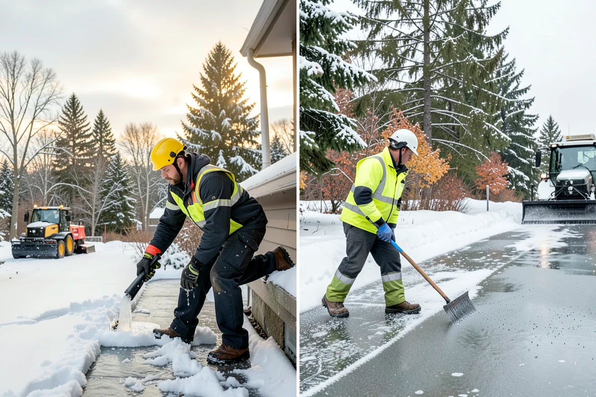 Sidewalk Tractor Service in Lakewood, Pierce County, WA - Deploy the sidewalk tractor with plow or brush and spreader