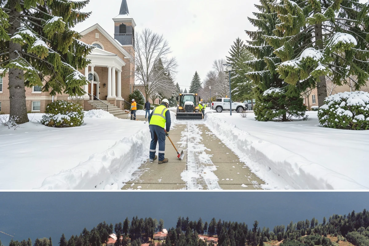 Sidewalk Tractor Service in Lakewood, Pierce County, WA - Sidewalk tractor service runs throughout the snow and ice season from late November through February on pedestrian-heavy sites.